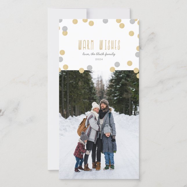 Carte photo de vacances Gold Parties scintillant (Devant)