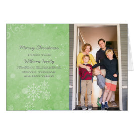 Carte photo de vacances Green Snowflake