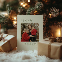 Carte photo de vacances Hunter Green Happy Holiday