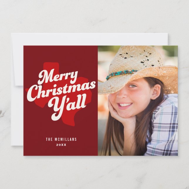 Carte photo de vacances *Joyeux Noël Y'all* (Devant)