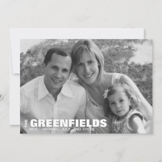 Carte photo de vacances moderne noir et blanc (Devant)