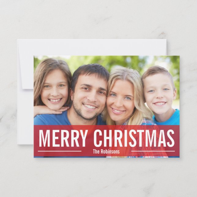 CARTE PHOTO DE VACANCES MODERNES MERRY CHRISTMAS (Devant)