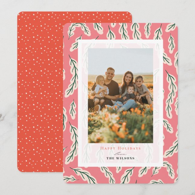Carte photo de vacances Motif rose (Devant / Derrière)