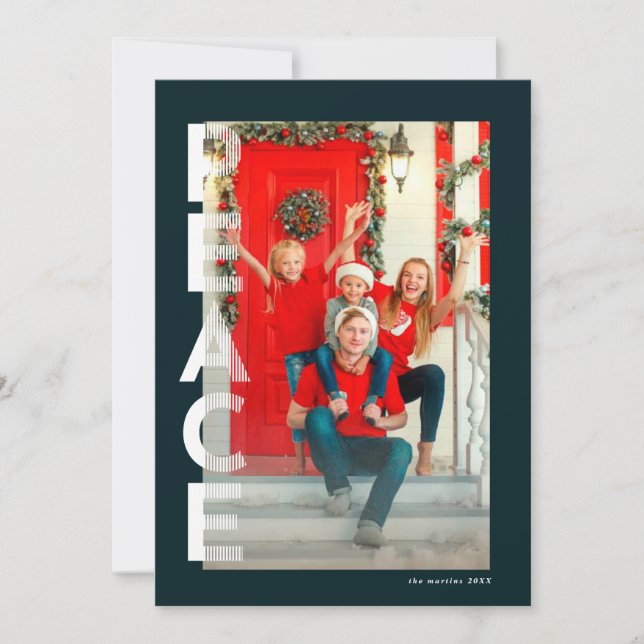 Carte photo de vacances pour la paix Lined en blan (Devant)