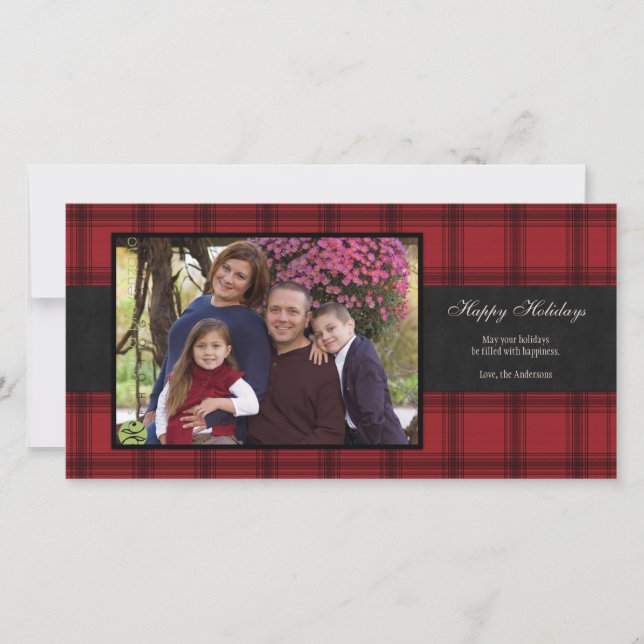 Carte photo de vacances Red Plaid (Devant)