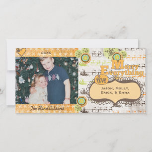 Carte photo de vacances Reindeer et Snowflakes