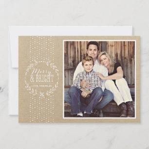 Carte photo de vacances Rustique White Wreath