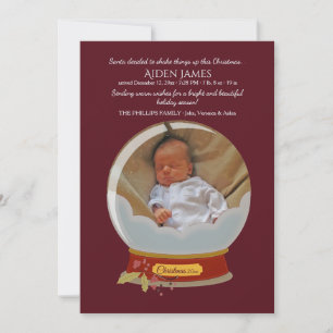 Carte photo de vacances Snow Globe