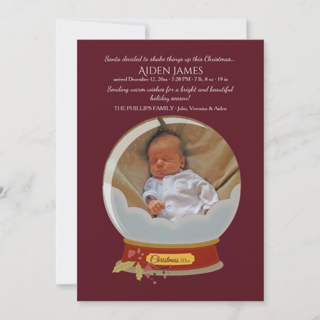 Carte photo de vacances Snow Globe (Devant)