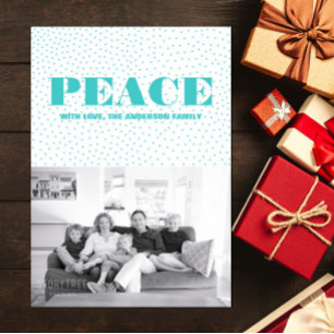 Carte photo de vacances Starred Peace Turquoise