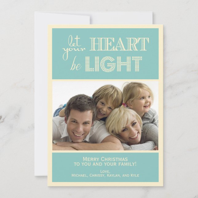 Carte photo de vacances turquoise et crème (Devant)