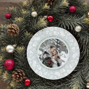 Carte photo de vacances Wreath Winter