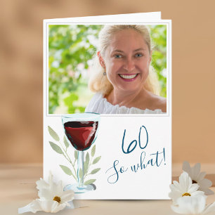 Carte Photo de vin rouge inspirant pour 60 ans