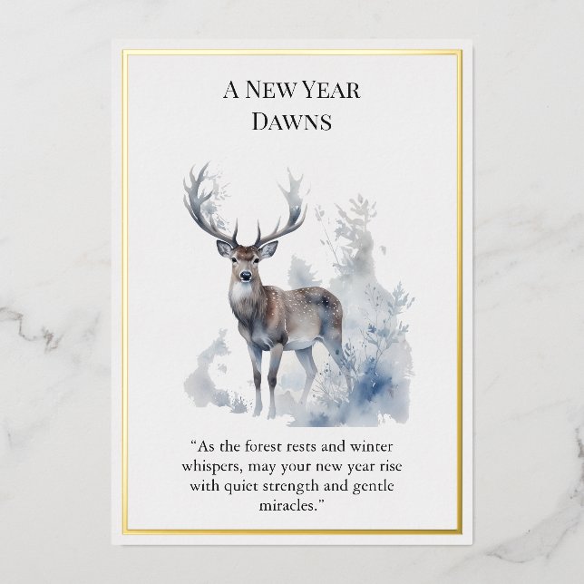 Carte photo de vœux du Nouvel An avec des animaux  (Recto)