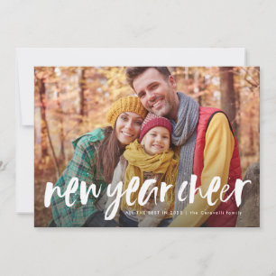 Carte photo d'écriture amusant du Nouvel An