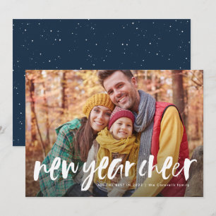 Carte photo d'écriture amusant du Nouvel An