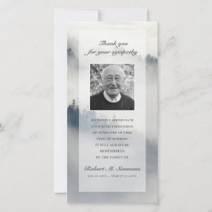 Carte photo d'enterrement de sympathie de Merci de