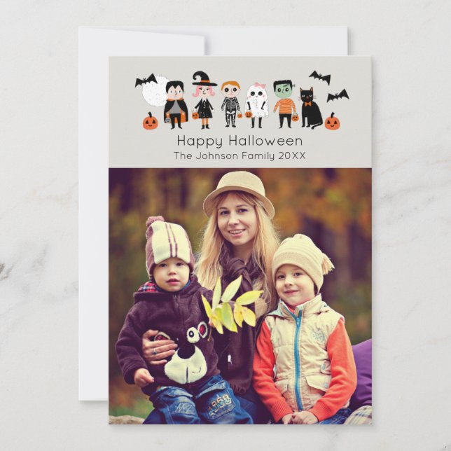 Carte photo d'Halloween pour les petits enfants (Devant)
