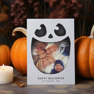 Carte photo d'Halloween   Skeleton Jack-o'-lantern