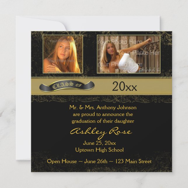 Carte photo d'obtention du diplôme d'or noir (Devant)