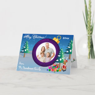 Carte photo d'ornement de Noël personnalisé 6