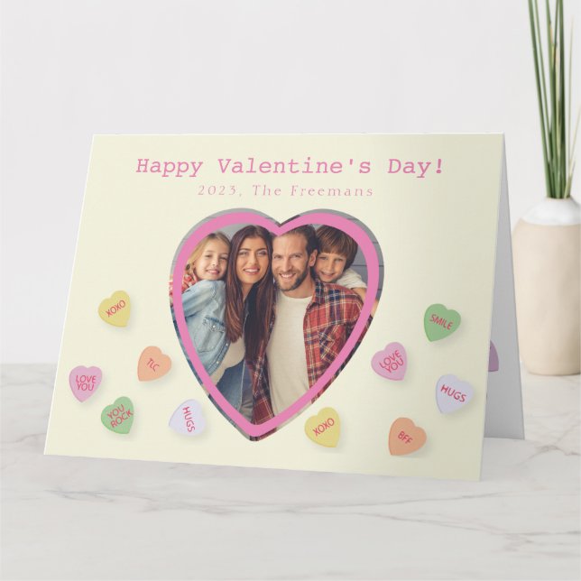 Carte Photo du coeur Heureuse Sainte-Valentin Coeurs bon (Devant)