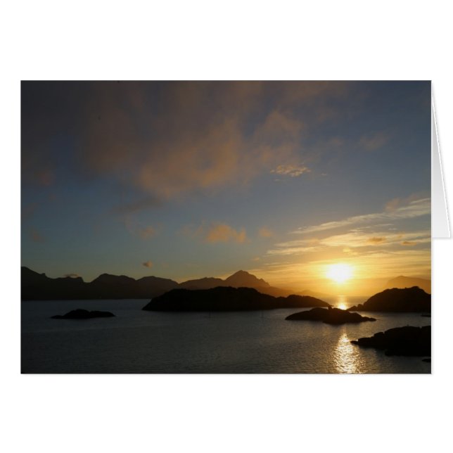 Carte photo du coucher de soleil à Mortsund (Devant Horizontal)