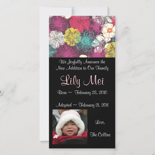 Carte photo du Faire-part d'adoption (Devant)
