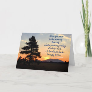 Carte Photo du lever du soleil Citation inspirante vide 