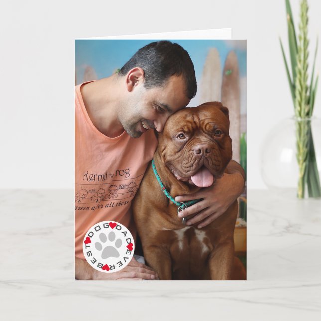 Carte Photo du meilleur papa chien ever (Devant)