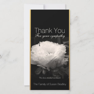 Carte photo du Merci V de sympathie de la pivoine