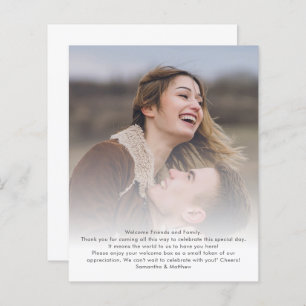 Carte photo du programme de mariage de destination