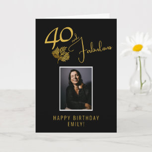 Carte Photo élégant 40 et Fabuleux Twig 40e anniversaire