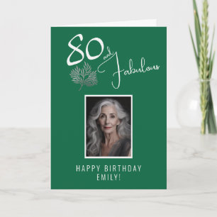 Carte Photo élégant 80 et Fabuleux Twig 80e anniversaire