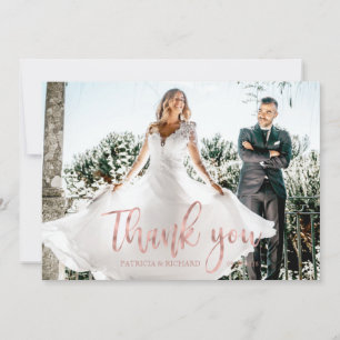 Carte Photo Elegant Calligraphie Mariage Merci