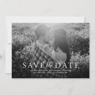 Carte photo élégante blush pour annoncer la date