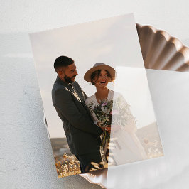 Carte Photo Élégante pour Cartes de Mariage en Vél