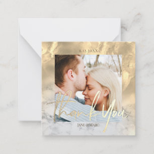 Carte photo en marbre Merci Mariage avec enveloppe