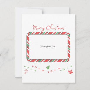Carte photo en sucre de canne mignon Carte de Noël