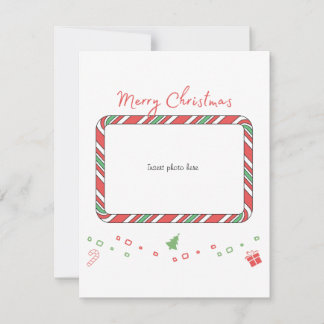 Carte photo en sucre de canne mignon Carte de Noël