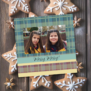 Carte Photo encadré de jumeaux mignons avec monogramme t