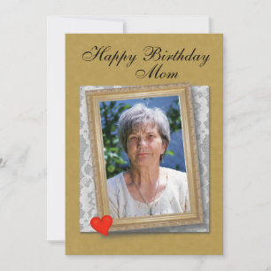 Carte Photo encadré pour l'anniversaire de maman, dentel