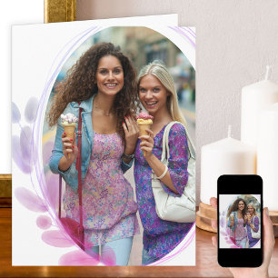 Carte Photo encadrée de feuille d'aquarelle pour n'impor