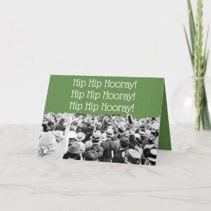 Carte PHOTO ENCOURAGEANTE HIP HIP de FOULE des années 10
