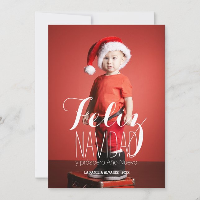 Carte photo espagnol de vacances de Feliz Navidad (Devant)