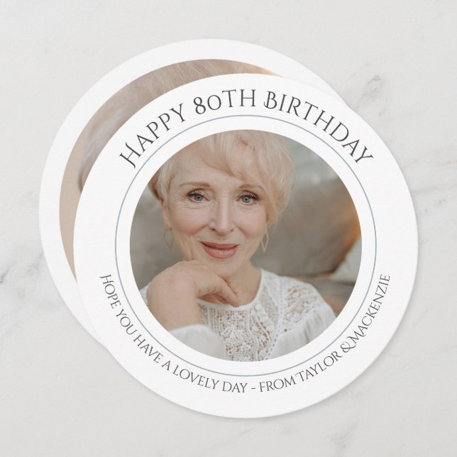 Carte Photo et texte personnalisés pour l'anniversaire (Devant / Derrière)