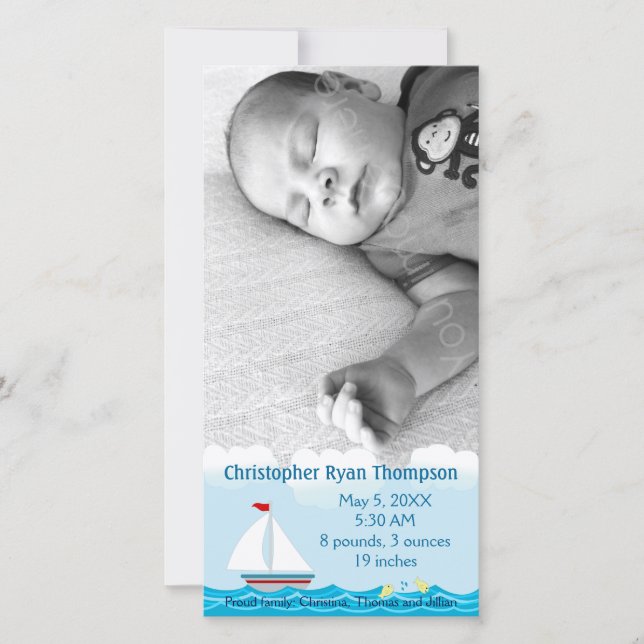 Carte photo Faire-part de naissance (Devant)