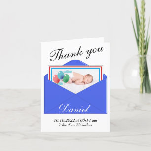 carte photo Faire-part de naissance Merci