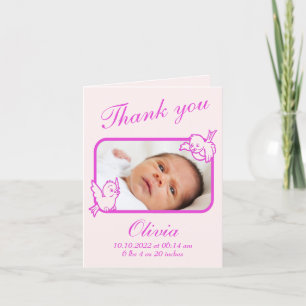 carte photo Faire-part de naissance Merci