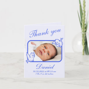 carte photo Faire-part de naissance Merci